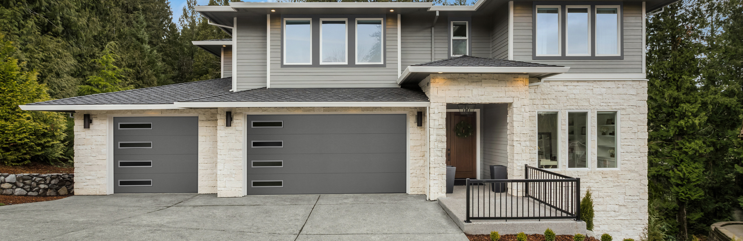 modern steel garage doors